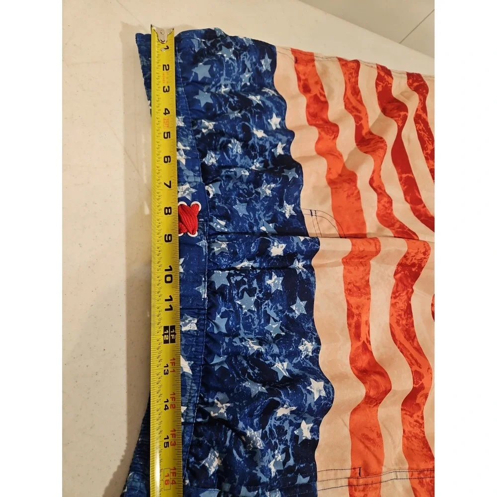 O'rageous Swim Trunks Mens M American Flag Print Mesh Lined Beach Pool NWT(147